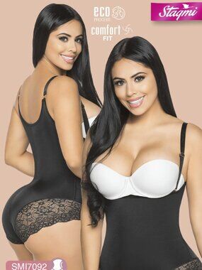 Stagmi Sexy Black Lace Plunge Lingerie Bodysuit Women Shapewear Colombian Shaper